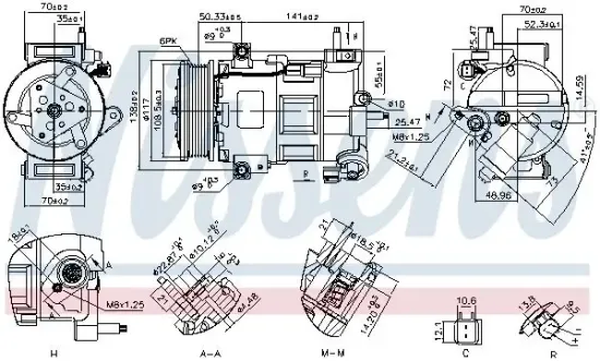 Kompressor, Klimaanlage 12 V NISSENS 890758 Bild Kompressor, Klimaanlage 12 V NISSENS 890758