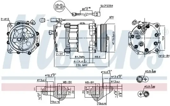 Kompressor, Klimaanlage 12 V NISSENS 890761 Bild Kompressor, Klimaanlage 12 V NISSENS 890761