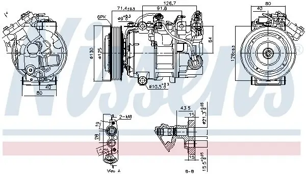 Kompressor, Klimaanlage 12 V NISSENS 890763