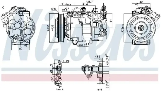 Kompressor, Klimaanlage 12 V NISSENS 890763 Bild Kompressor, Klimaanlage 12 V NISSENS 890763