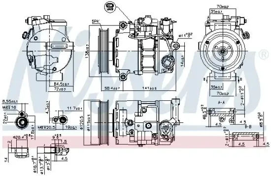 Kompressor, Klimaanlage 12 V NISSENS 890766 Bild Kompressor, Klimaanlage 12 V NISSENS 890766