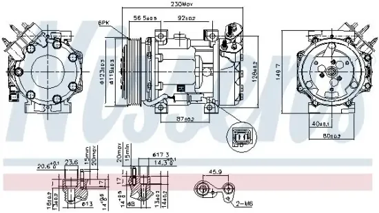 Kompressor, Klimaanlage 12 V NISSENS 89076 Bild Kompressor, Klimaanlage 12 V NISSENS 89076