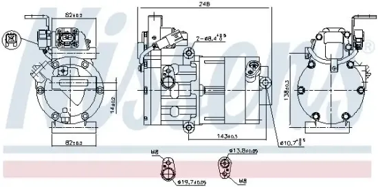 Kompressor, Klimaanlage NISSENS 890770 Bild Kompressor, Klimaanlage NISSENS 890770