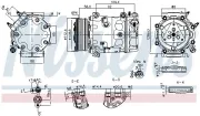 Kompressor, Klimaanlage 12 V NISSENS 890780