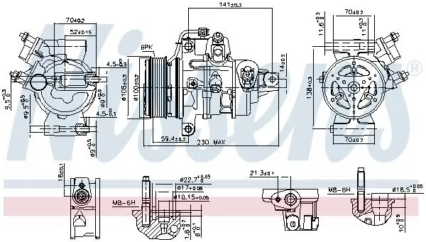 Kompressor, Klimaanlage 12 V NISSENS 890787