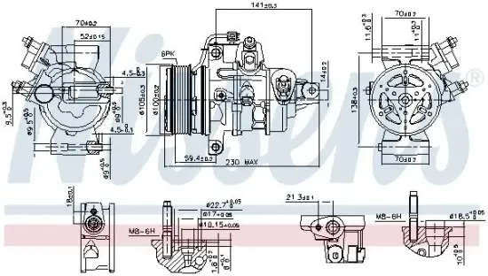 Kompressor, Klimaanlage 12 V NISSENS 890787 Bild Kompressor, Klimaanlage 12 V NISSENS 890787