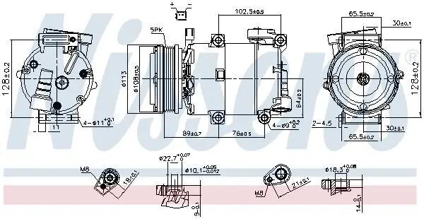 Kompressor, Klimaanlage 12 V NISSENS 890788