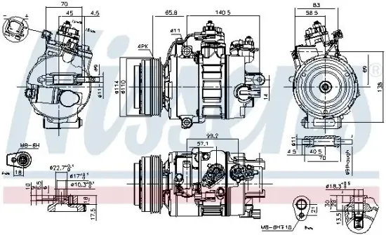 Kompressor, Klimaanlage 12 V NISSENS 890792 Bild Kompressor, Klimaanlage 12 V NISSENS 890792