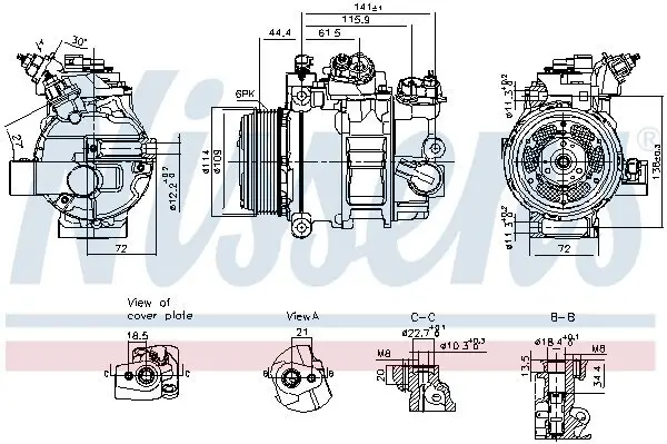 Kompressor, Klimaanlage 12 V NISSENS 890793 Bild Kompressor, Klimaanlage 12 V NISSENS 890793