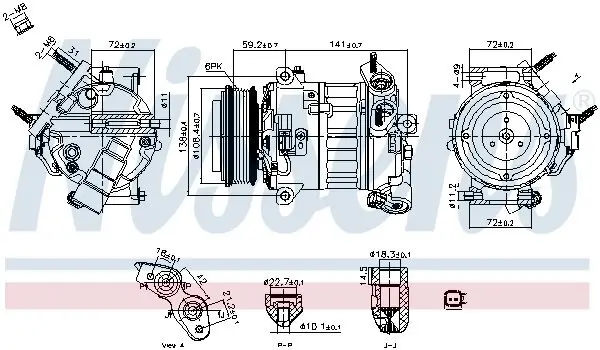 Kompressor, Klimaanlage 12 V NISSENS 890796