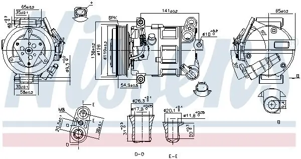 Kompressor, Klimaanlage 12 V NISSENS 890801