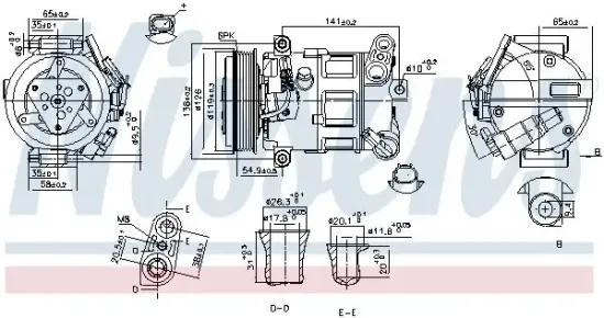 Kompressor, Klimaanlage 12 V NISSENS 890801 Bild Kompressor, Klimaanlage 12 V NISSENS 890801