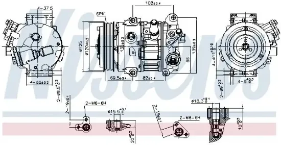 Kompressor, Klimaanlage 12 V NISSENS 890803 Bild Kompressor, Klimaanlage 12 V NISSENS 890803