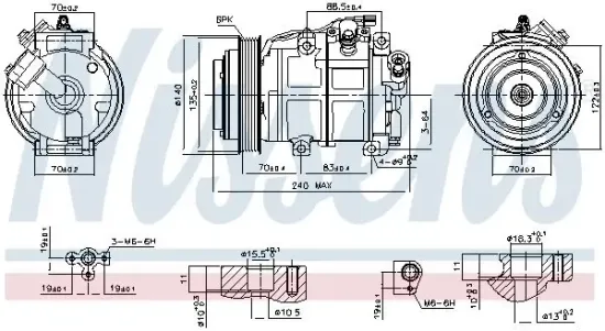 Kompressor, Klimaanlage 12 V 12 V NISSENS 89276 Bild Kompressor, Klimaanlage 12 V 12 V NISSENS 89276