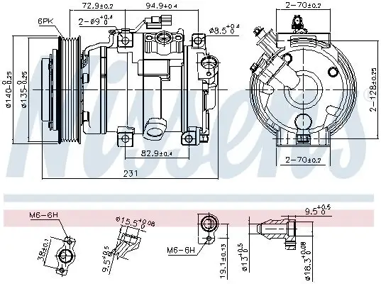 Kompressor, Klimaanlage 12 V 12 V NISSENS 89276 Bild Kompressor, Klimaanlage 12 V 12 V NISSENS 89276