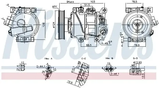 Kompressor, Klimaanlage 12 V NISSENS 890896 Bild Kompressor, Klimaanlage 12 V NISSENS 890896