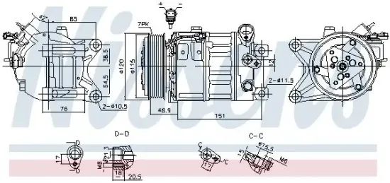 Kompressor, Klimaanlage 12 V 12 V NISSENS 89286 Bild Kompressor, Klimaanlage 12 V 12 V NISSENS 89286