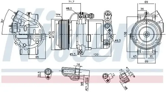 Kompressor, Klimaanlage 12 V 12 V NISSENS 89291 Bild Kompressor, Klimaanlage 12 V 12 V NISSENS 89291
