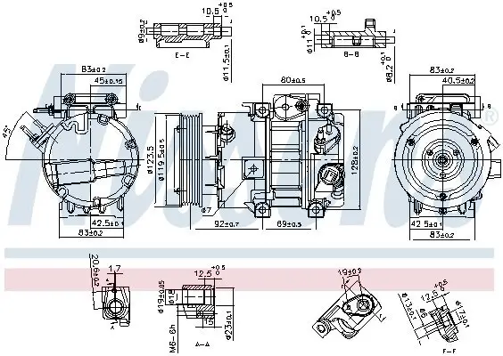 Kompressor, Klimaanlage 12 V NISSENS 890917