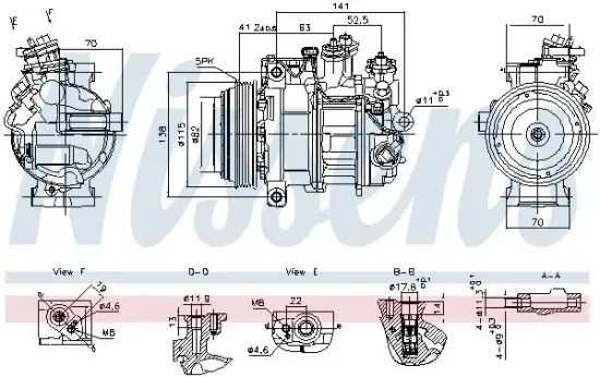 Kompressor, Klimaanlage NISSENS 890919 Bild Kompressor, Klimaanlage NISSENS 890919