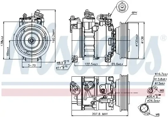 Kompressor, Klimaanlage 12 V NISSENS 89094 Bild Kompressor, Klimaanlage 12 V NISSENS 89094