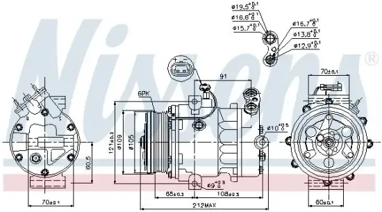 Kompressor, Klimaanlage 12 V 12 V NISSENS 89302 Bild Kompressor, Klimaanlage 12 V 12 V NISSENS 89302