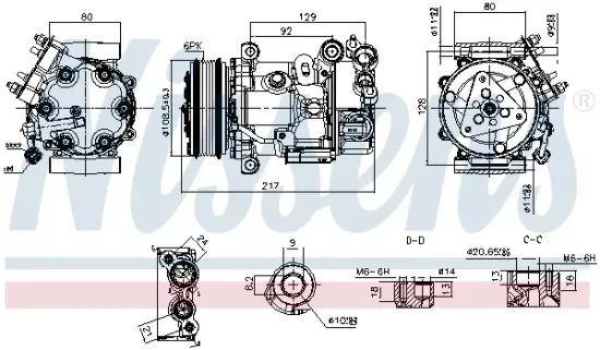 Kompressor, Klimaanlage 12 V NISSENS 890979 Bild Kompressor, Klimaanlage 12 V NISSENS 890979