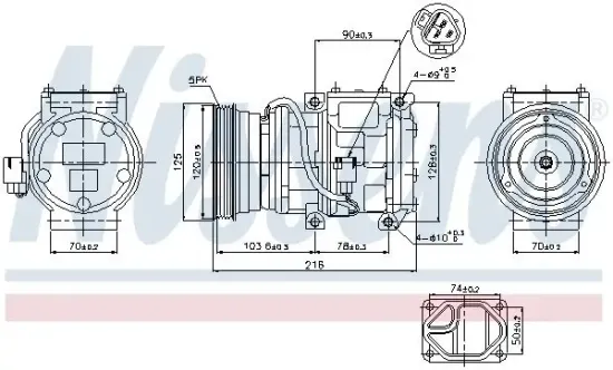 Kompressor, Klimaanlage 12 V NISSENS 89098 Bild Kompressor, Klimaanlage 12 V NISSENS 89098