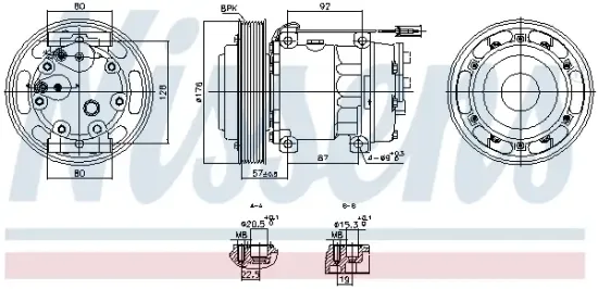 Kompressor, Klimaanlage 12 V 12 V NISSENS 89313 Bild Kompressor, Klimaanlage 12 V 12 V NISSENS 89313