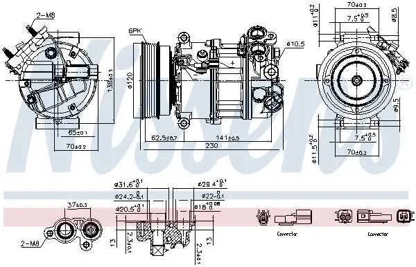 Kompressor, Klimaanlage 12 V NISSENS 891004