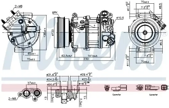 Kompressor, Klimaanlage 12 V NISSENS 891004 Bild Kompressor, Klimaanlage 12 V NISSENS 891004