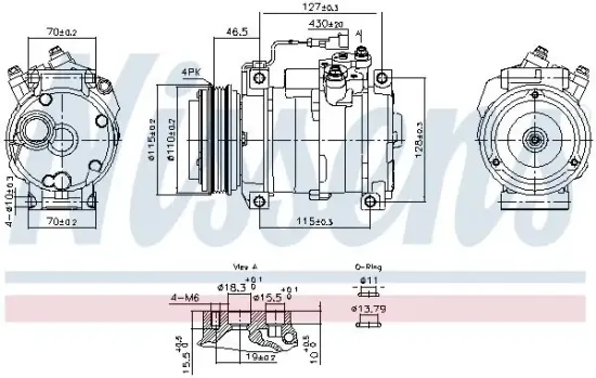 Kompressor, Klimaanlage 12 V NISSENS 891005 Bild Kompressor, Klimaanlage 12 V NISSENS 891005