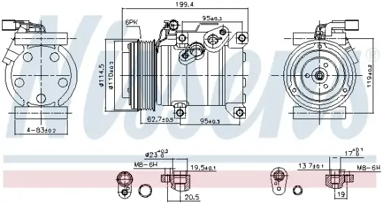 Kompressor, Klimaanlage 12 V NISSENS 891006 Bild Kompressor, Klimaanlage 12 V NISSENS 891006