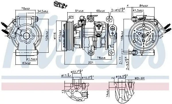 Kompressor, Klimaanlage 12 V NISSENS 891007