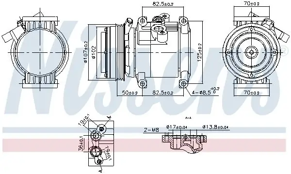 Kompressor, Klimaanlage 12 V NISSENS 891011