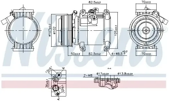 Kompressor, Klimaanlage 12 V NISSENS 891011 Bild Kompressor, Klimaanlage 12 V NISSENS 891011