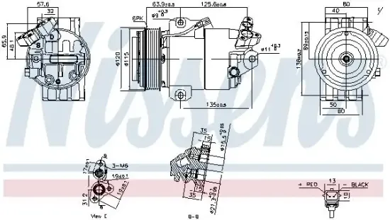 Kompressor, Klimaanlage 12 V NISSENS 891012 Bild Kompressor, Klimaanlage 12 V NISSENS 891012