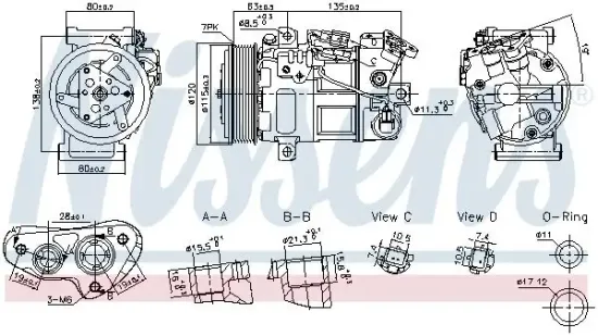 Kompressor, Klimaanlage 12 V NISSENS 891017 Bild Kompressor, Klimaanlage 12 V NISSENS 891017