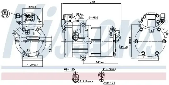 Kompressor, Klimaanlage NISSENS 891023 Bild Kompressor, Klimaanlage NISSENS 891023