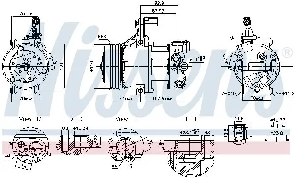 Kompressor, Klimaanlage 12 V NISSENS 891034