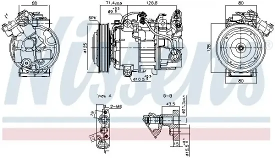 Kompressor, Klimaanlage NISSENS 891043 Bild Kompressor, Klimaanlage NISSENS 891043