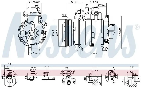 Kompressor, Klimaanlage 12 V NISSENS 891044