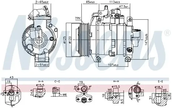 Kompressor, Klimaanlage 12 V NISSENS 891044 Bild Kompressor, Klimaanlage 12 V NISSENS 891044
