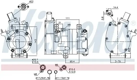 Kompressor, Klimaanlage NISSENS 891066 Bild Kompressor, Klimaanlage NISSENS 891066