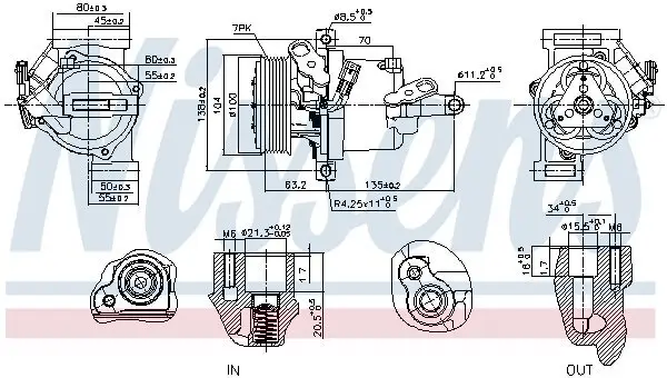 Kompressor, Klimaanlage 12 V NISSENS 891074