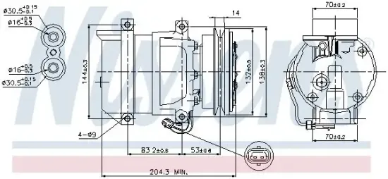 Kompressor, Klimaanlage 12 V NISSENS 89108 Bild Kompressor, Klimaanlage 12 V NISSENS 89108