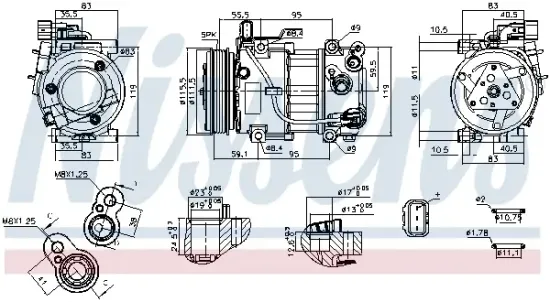 Kompressor, Klimaanlage 12 V NISSENS 891097 Bild Kompressor, Klimaanlage 12 V NISSENS 891097