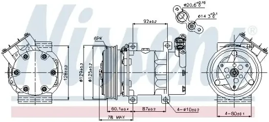 Kompressor, Klimaanlage 12 V NISSENS 89109 Bild Kompressor, Klimaanlage 12 V NISSENS 89109