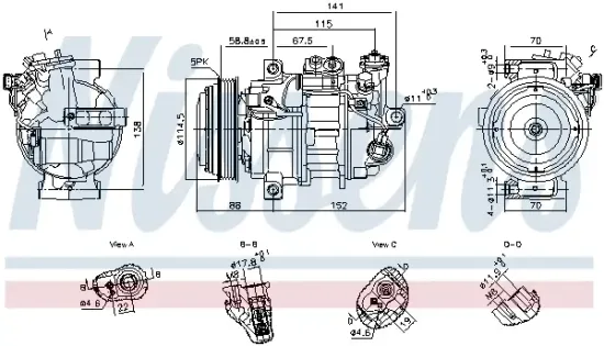 Kompressor, Klimaanlage NISSENS 891101 Bild Kompressor, Klimaanlage NISSENS 891101
