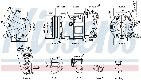 Kompressor, Klimaanlage 12 V NISSENS 891109